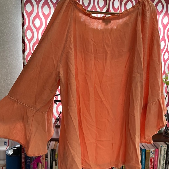 LEE Orange half sleeve blouse in size XL - Picture 2 of 5